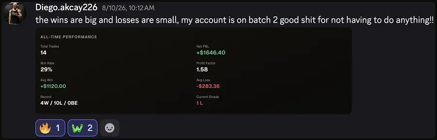 BlazeProps client result screenshot from the members Discord