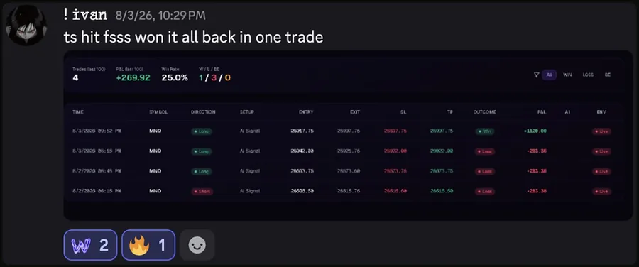 BlazeProps client result screenshot from the members Discord