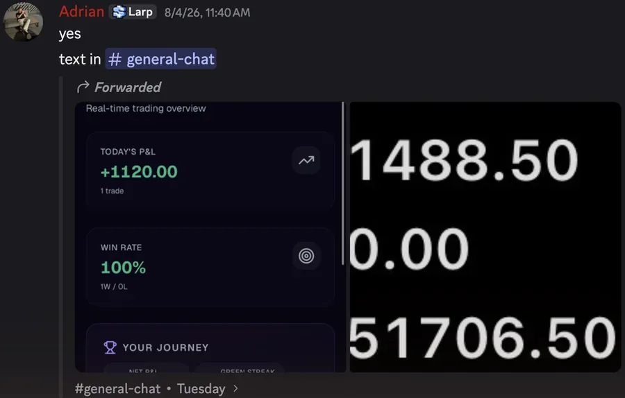 BlazeProps client result screenshot from the members Discord