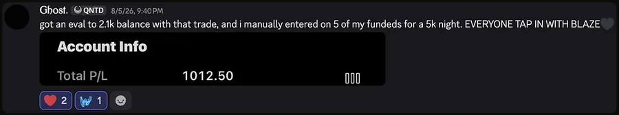 BlazeProps client result screenshot from the members Discord